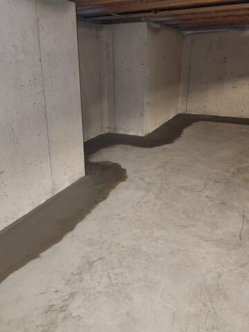 Wet Basement Waterproofing & Dehimidification in Baileys Harbor, WI - After Photo