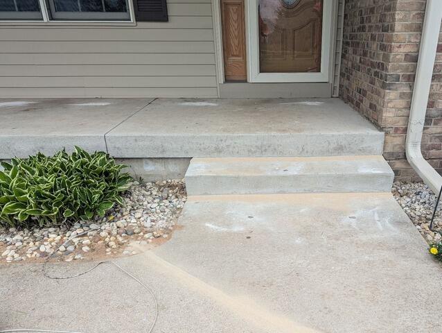 Sunken Concrete Patio Lifted in Menominee, MI - After Photo