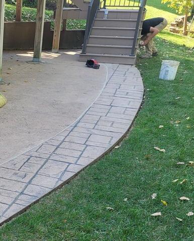 Stamped Concrete Patio Border Lifted with Foam in Kimberly, WI - After Photo