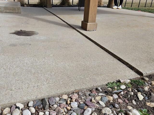Sunken Concrete Patio Repair in Waupaca, WI - Before Photo