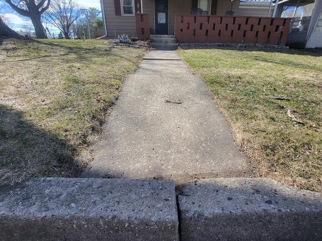 Sunken Concrete Walkway Repair in Berlin, WI - Before Photo