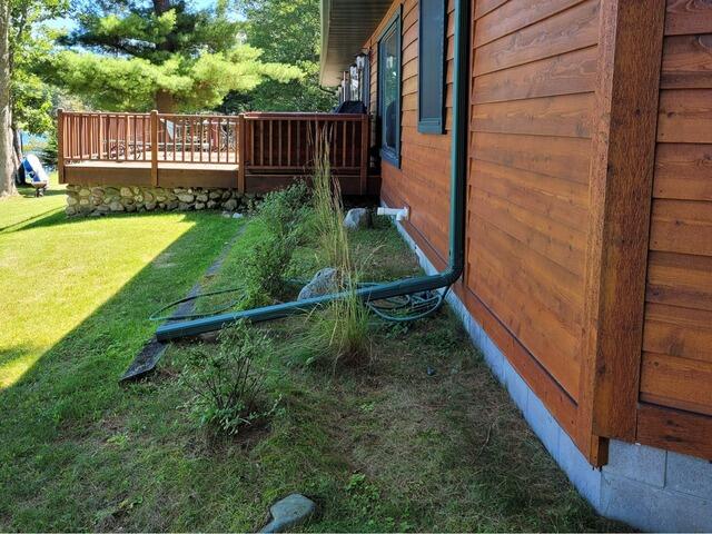 Settling, Failing Foundation Repaired and Stabilized with Piering System in Minocqua, WI - Before Photo