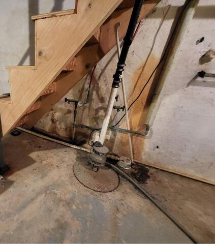 Basement Waterproofing & Drainage System Installation in Luxemburg, WI - Before Photo