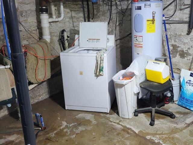 Wet Basement Waterproofing & Humidity Repair in New Franken, WI - Before Photo