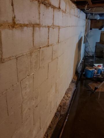 Wet Basement Waterproofing in Merrill, WI - Before Photo