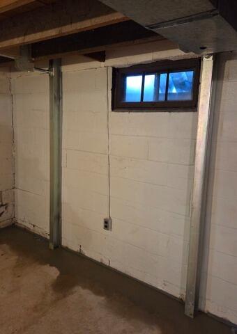 Bowing Basement Wall Repair in Older Home in Green Bay, WI - After Photo