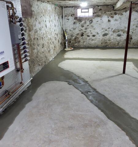 Wet Basement Waterproofed in Pulaski, WI - After Photo