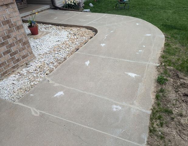 Sunken Front Sidewalk and Concrete Step Lifted in Pulaski, WI - After Photo