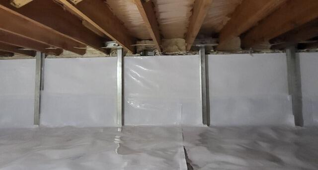 Crawl Space Foundation Wall Stabilized and Encapsulated in Appleton, WI - After Photo