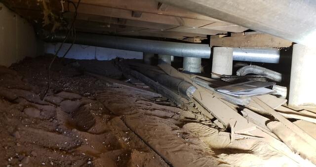 Crawl Space Vapor Barrier Installed for Moisture Control in Bear Creek, WI - Before Photo