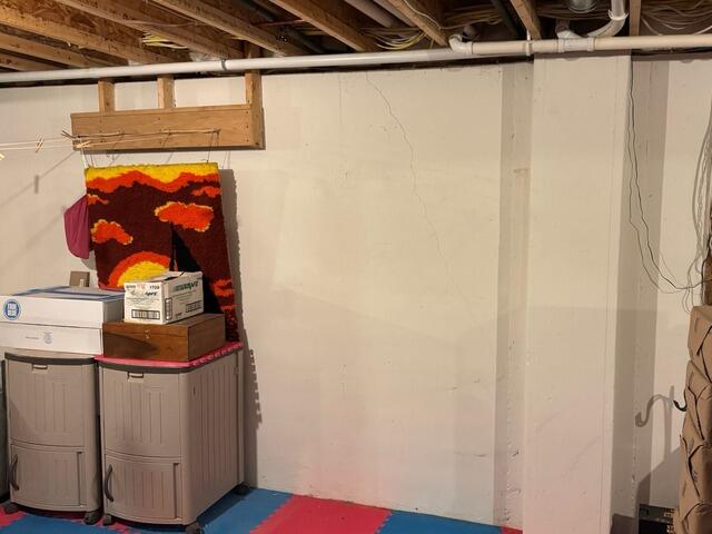 Brick Foundation Wall Stabilized with GeoLock Anchors in Greenville, WI - Before Photo