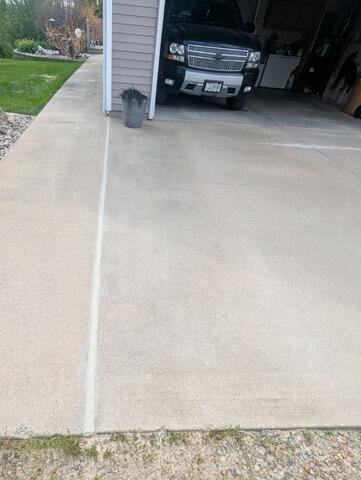 Sunken Driveway and Cracked Sidewalk Lifted and Repaired in Hortonville, WI - After Photo