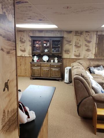 SmartJack Support System Installed in Finished Basement in Hortonville, WI - Before Photo