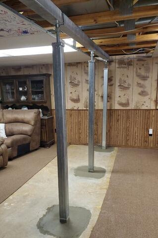 SmartJack Support System Installed in Finished Basement in Hortonville, WI - After Photo