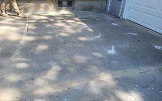 Concrete Driveway with Severe Sunken Slabs Repaired in Lowell, WI