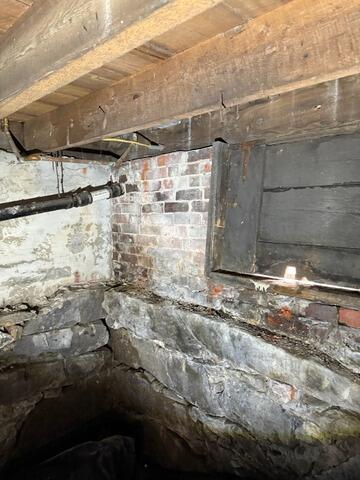 StableLock Walls Save Bowing Foundation in Westbrook, ME - Before Photo