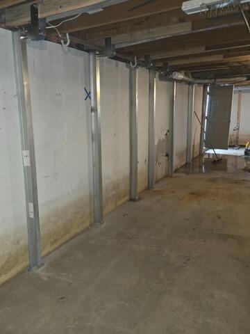 Cracking Foundation Gets PowerBraces in Winslow, ME