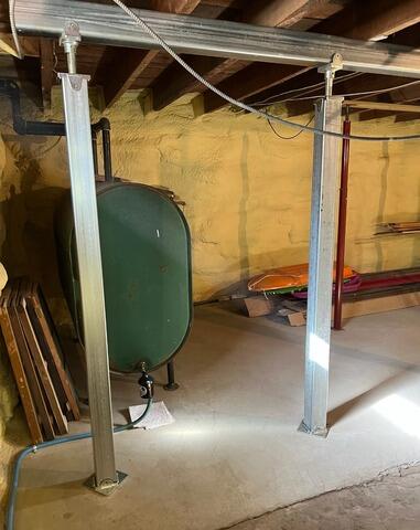 SmartJacks Save Sagging Floors in Bethel, Maine Basement