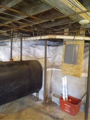 Wet, Leaking Crawl Space Gets Waterproofed in Lyman, Maine