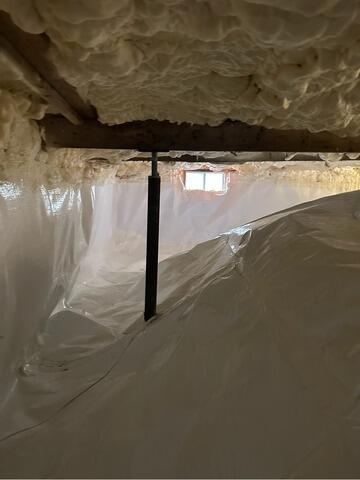 Installing a Vapor Barrier in a Camden, Maine Crawl Space - After Photo