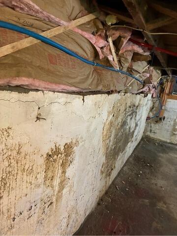 StableLock Wall Foundation Repair in Fairfield, Maine - Before Photo