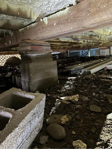 Supporting Sagging Floors in Enfield, Maine - Before Photo