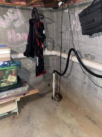 Basement Waterproofing Installation in Portland, Maine - Before Photo
