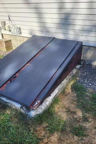 Bulkhead Door Replacement in Scarborough, Maine - Before Photo