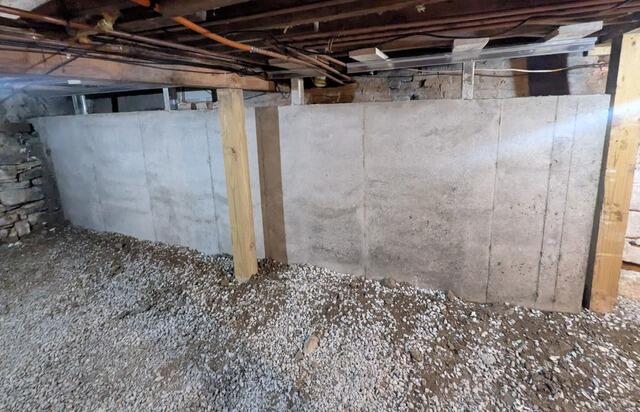 Bowing Foundation Wall Repair in Nobleboro, Maine - After Photo