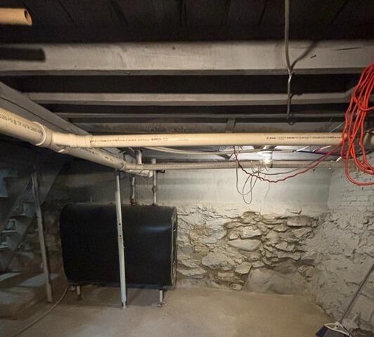 Bowing Foundation Wall Repair in Bangor, Maine - Before Photo