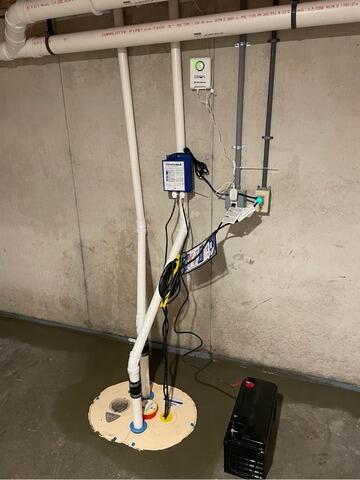 Battery Backup Sump Pump Installation in Dover, NH - After Photo