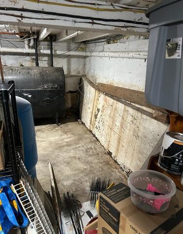 Waterproofing Leaky Basement in Whiting, Maine - Before Photo