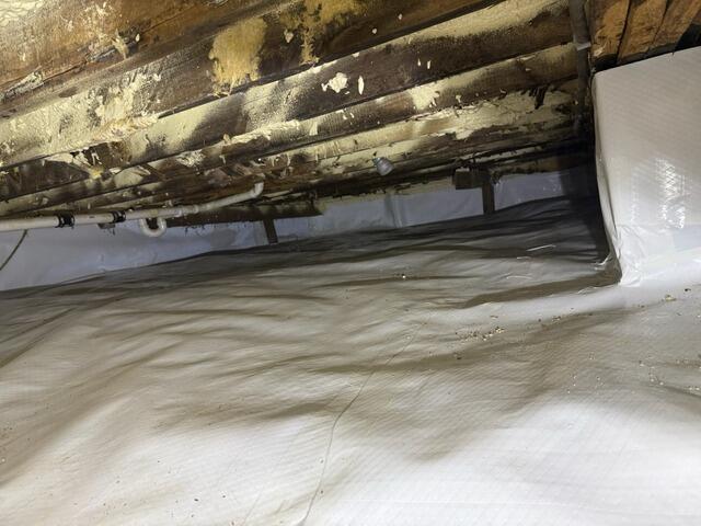 Installing a Crawl Space Vapor Barrier in Bath, Maine - After Photo
