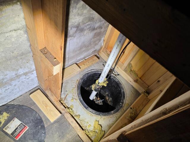 Replacing Old Sump Pump in Portland, Maine - Before Photo
