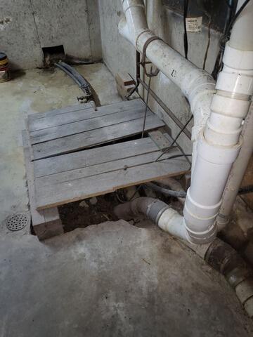 Sump Pump Installation in Castine, Maine - Before Photo