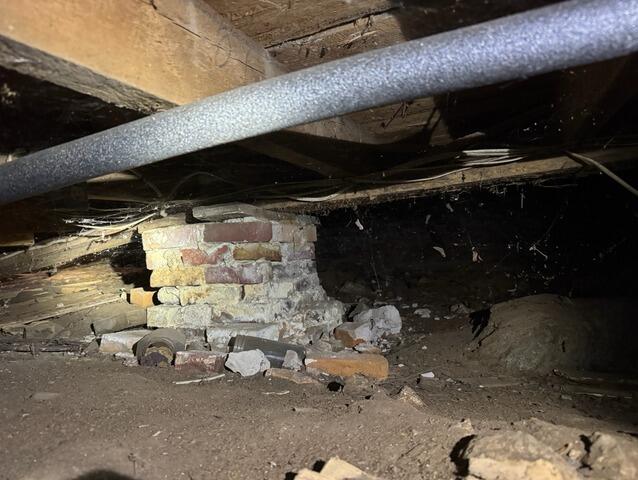 Supporting Sinking Floors in Bath, Maine - Before Photo