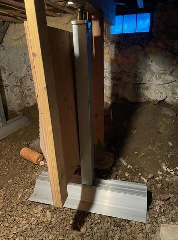Installing Support Posts in Warren, Maine Crawl Space - After Photo