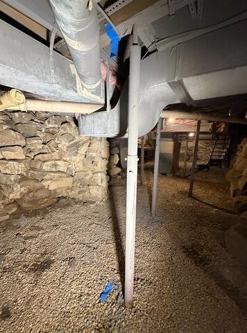 Replacing Rusted Supports in Windham, Maine Basement - Before Photo