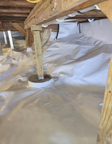 Crawl Space Vapor Barrier Installation in Jackson, Maine - After Photo