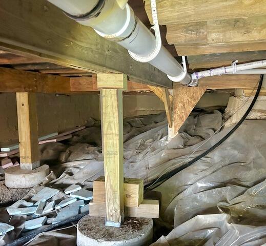 Crawl Space Vapor Barrier Installation in Jackson, Maine - Before Photo