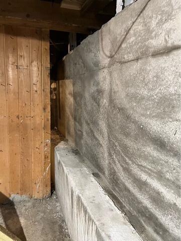 Repairing Bowing Foundation Wall in Madison, Maine - After Photo