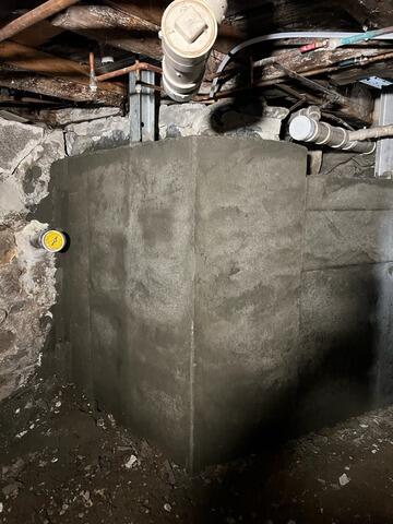 Bulging Foundation Wall Repair in East Baldwin, Maine - After Photo