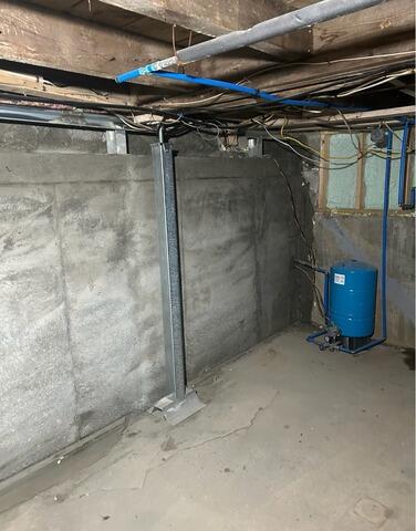 Bowing Basement Wall Repair in Swanville, Maine - After Photo