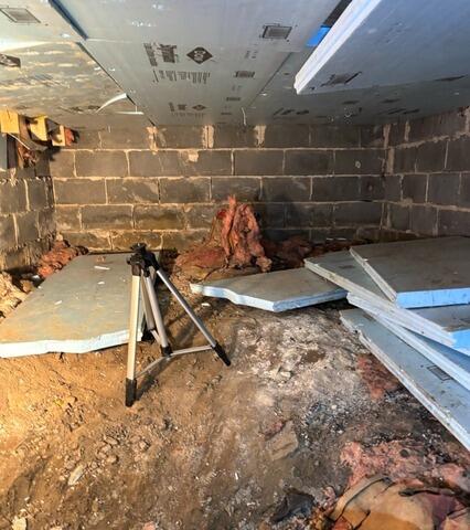 Bowing Foundation Wall Repair in Saco, Maine - Before Photo