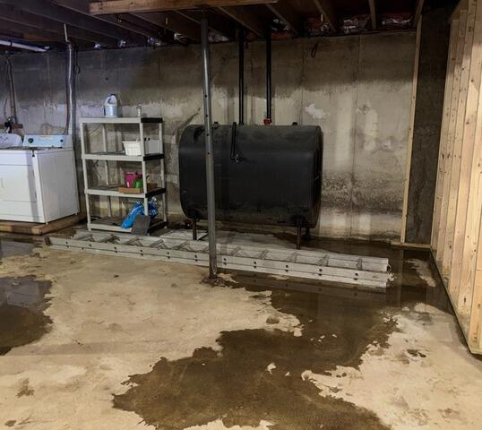 Waterproofing Leaking Basement in Harpswell, Maine - Before Photo