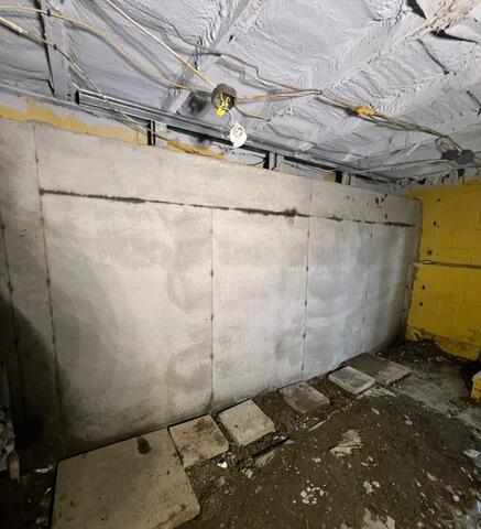 Shifting Cinder Block Foundation Wall Repair in Portland, Maine - After Photo