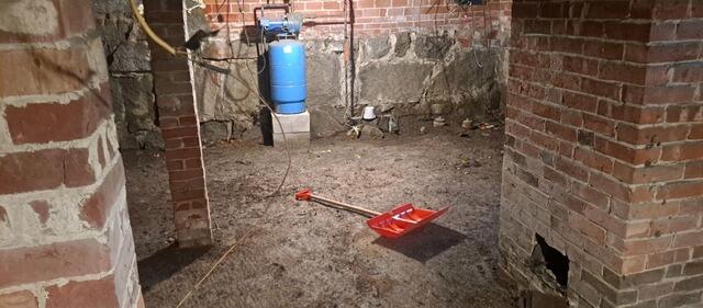 Encapsulating a Dirt Floor Crawl Space in Saco, Maine - Before Photo