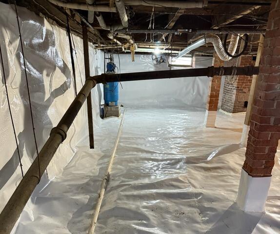 Encapsulating a Dirt Floor Crawl Space in Saco, Maine - After Photo