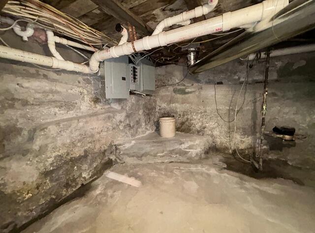 Supporting Sinking Floors in Belfast, Maine - Before Photo
