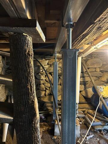Installing Supports for 1900's Crawl Space in Corinth, Maine - After Photo